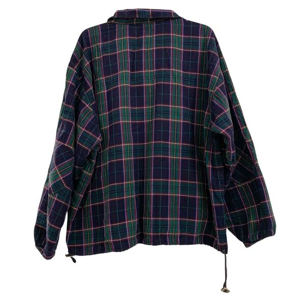 Pendleton Vintage 1/4 button tartan plaid pullover windbreaker pocket XL - Picture 2 of 10